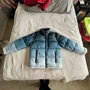 Hollister Men's Blue Ombre Puffer Jacket